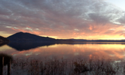 Clear Lake and Konocti sunset, Lake County, California